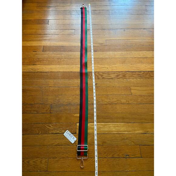 LORI'S Black/Red/Green Stripe Adjustable Guitar Strap (NWT) - Picture 8 of 8